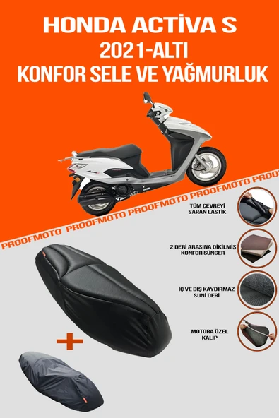 HONDA Activa S (2021 - ALTI) Konfor Sele Ve Yağmurluk Kılıf uyumlu ürün görseli 1