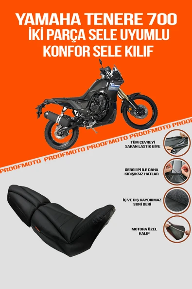 YAMAHA TENERE 700 (İKİ PARÇA SELE -TEK DEPO ) Konfor Sele Kılıf ürün görseli 1