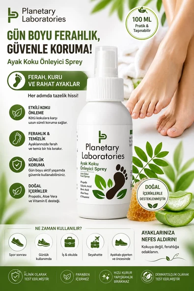 Planetary Laboratories Ayak Koku Önleyici Sprey 100 ml ürün görseli 1