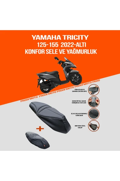 YAMAHA Tricity 125 - 155 (2022 - ALTI) Konfor Sele Ve Yağmurluk Kılıf ürün görseli 1