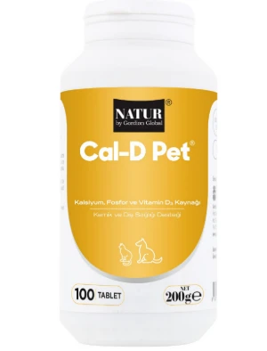 Cal-D Pet 100 Tablet - Kedi & Köpek İskelet, Kemik ve Diş Gelişim Takviyesi ürün görseli 1