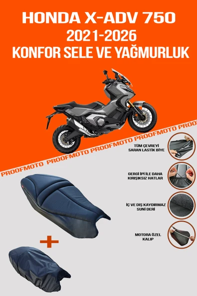 HONDA X-ADV 750 (2021 - 2026) uyumlu Konfor Sele Ve Yağmurluk Kılıf ürün görseli 1
