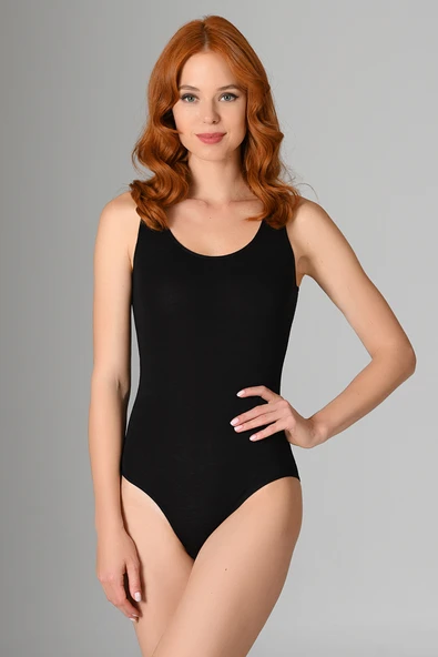 Siyah Kalın Askılı Çıtçıtlı Body ürün görseli 1