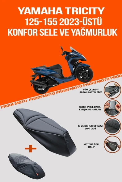 YAMAHA Tricity 125-155 (2023 - ÜSTÜ) Uyumlu Konfor Sele Ve Yağmurluk Kılıf ürün görseli 1