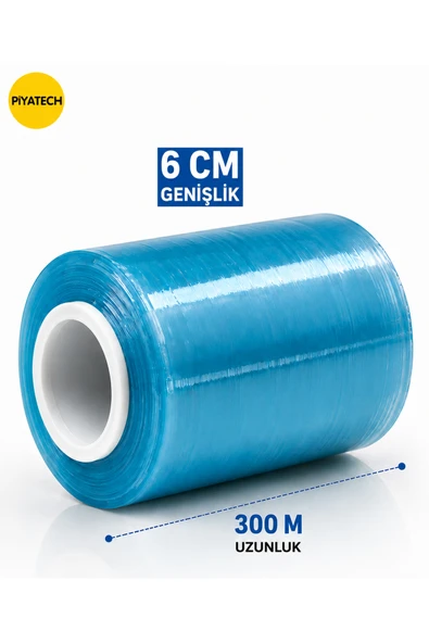Mavi Mini Streç Film 6 cm x 300 Metre Ambalaj Ve Paketleme Streçi Rulosu ürün görseli 1