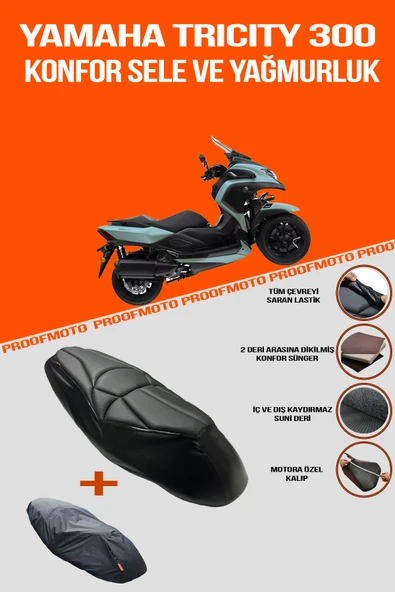 YAMAHA Tricity 300 Konfor Sele Ve Yağmurluk Kılıf ürün görseli 1