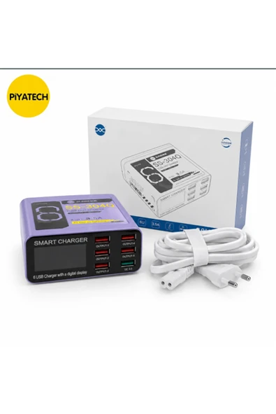 Hızlı Şarj Cihazı - Dijital Ekranlı SS-304Q 6 Port USB - ürün görseli 1