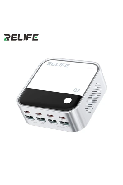RELIFE Q2 120W 8 portlu GaN şarj cihazı USB type c ürün görseli 1