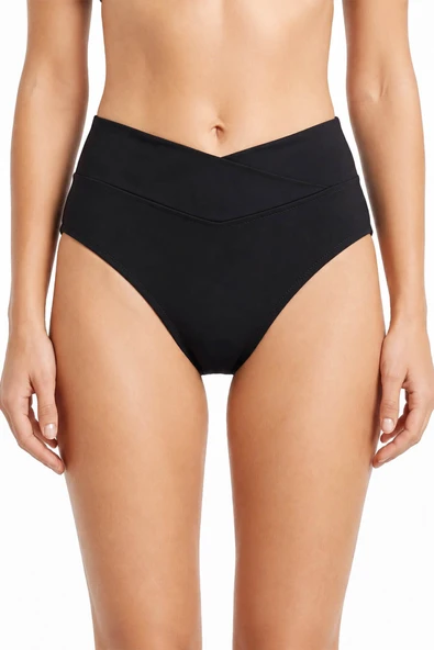 Siyah V Yüksek Bel Tek Alt Bikini ürün görseli 1
