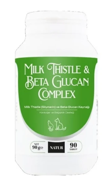 Milk Thistle & Beta Glucan Kedi Köpek İçin Karaciğer Detoks ve Bağışıklık Tableti (90 Adet Uzun Süreli Kür) ürün görseli 1