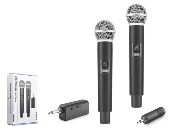 Uhf Kablosuz 2 Mikrofonlu Set 6.35 Mm Siyah HDX2802 ürün görseli 1