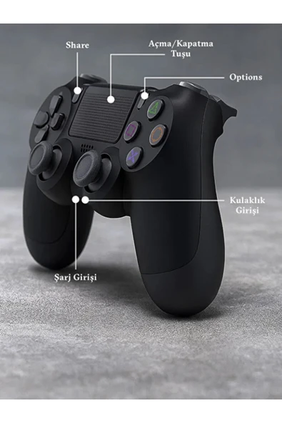 Ps 4 Joystick Tablet Telefon Pc Uyumlu Titreşimli Oyun Kolu - Şarj Kablo Hediyeli ürün görseli 1