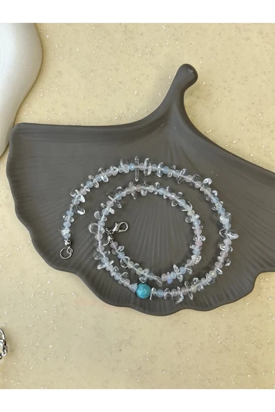 Opal Morganit Turkuaz Kolye - Resim 2