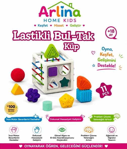 Eğitici Lastikli Bul-Tak Küp - Resim 4