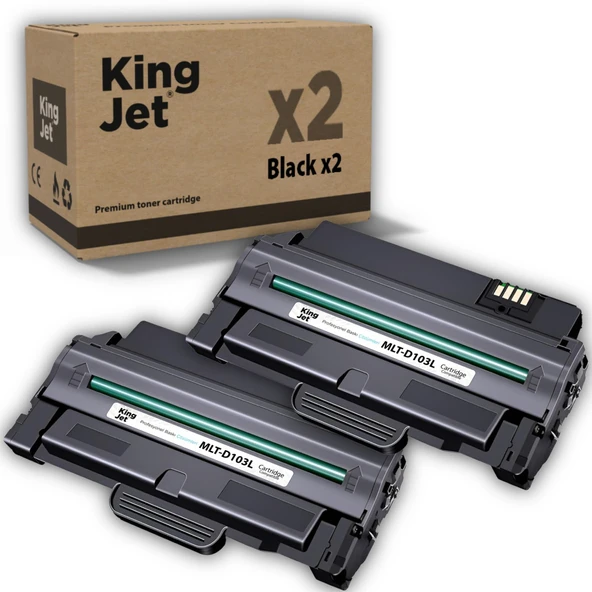KingJET Samsung Uyumlu MLT-D103L Yüksek Kapasiteli (2'li Paket) Siyah (Black) Çipli Muadil Toner | ML-2950ND ürün görseli 1