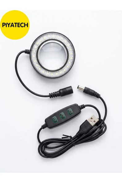6.5 cm LED Halka Işıklı Büyüteç Lambası - USB'li ve Kumandalı Masaüstü Aydınlatma ürün görseli 1