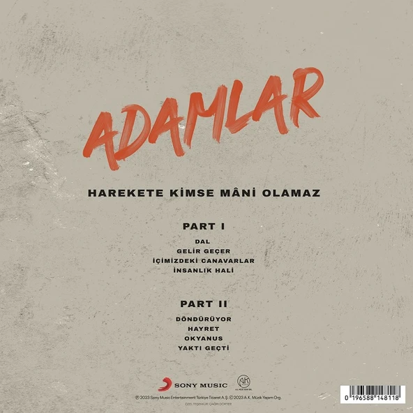 Adamlar - Harekete Kimse Mâni Olamaz - Plak - Resim 2
