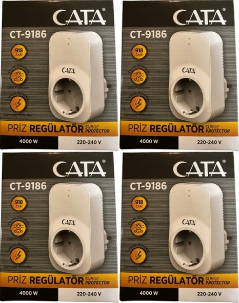 Cata Ct-9186 Akım Ve Çocuk Korumalı Tekli Kablosuz Priz 4 Adet ürün görseli 1