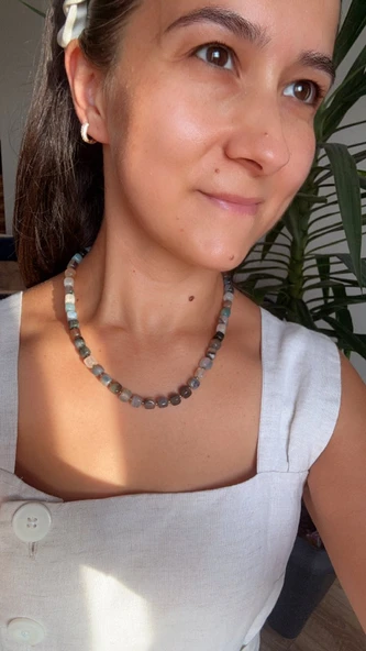 Yeşil akik kolye - Resim 6