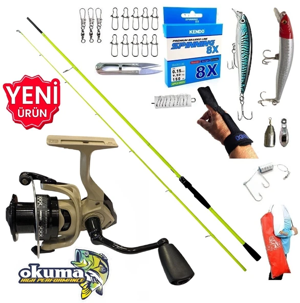 Okuma Outrax 4000 270cm 5-55gr Karbon High Tech Maket Balık Spin Olta Takımı Seti ürün görseli 1