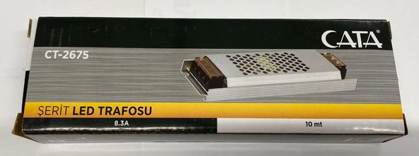Cata CT-2675 Şerit Led Trafo 12 Volt 8,3 Amper 100 Watt (10 Metre) UltraSlim Fansız ürün görseli 1