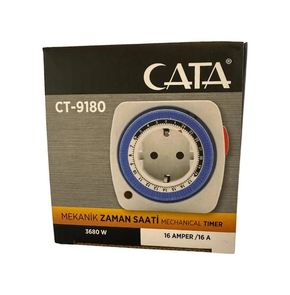 Cata Ct-9180 3680w 16 Amper Mekanik Zaman Saati 8 Adet ürün görseli 1