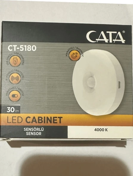 Cata CT-5180G Şarjlı Hareket Sensörlü Yapışkanlı Led Aydınlatma Gün Işığı 4 Adet ürün görseli 1