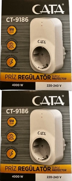 Cata Ct-9186 Akım Ve Çocuk Korumalı Tekli Kablosuz Priz 2 Adet ürün görseli 1