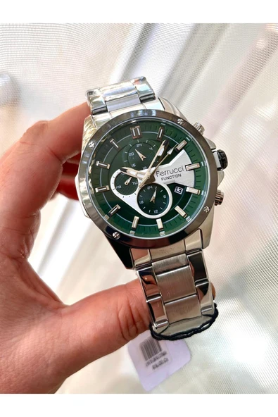 Ferrucci Tasarım Model Çelik Fonksiyonlu ve Takvimli Erkek Kol Saati ürün görseli 1