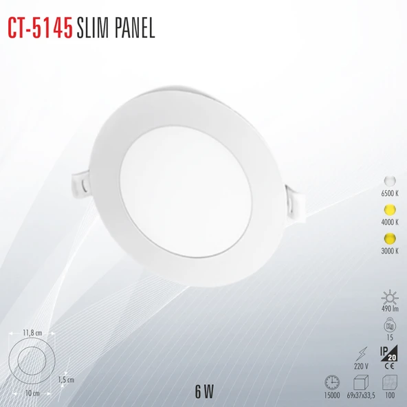 Cata Ct-5145 Slım Panel Gün Işığı 5 Adet ürün görseli 1