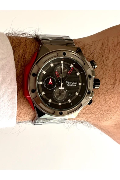 Ferrucci Koyu Füme Renk Fonksiyonları Aktif Takvimli 44mm Kasa Çap Erkek Kol Saati ürün görseli 1