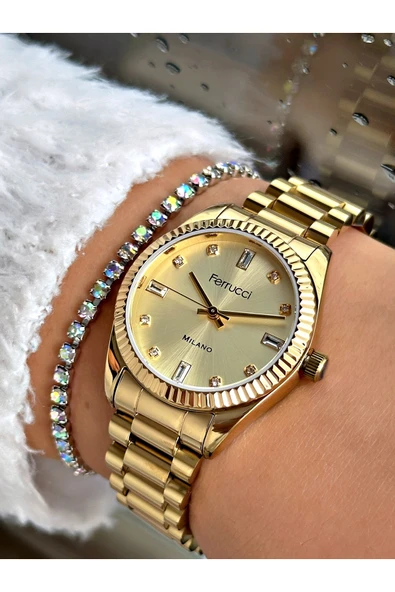 Ferrucci FERRUCCİ GOLD METAL KADIN KOL SAATİ ürün görseli 1