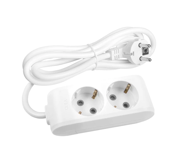 Viko Multi-let 2'li Grup Priz Topraklı Çocuk Korumalı 3 Metre Beyaz - 90113203 ürün görseli 1