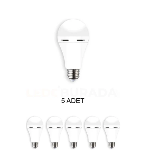Cata Ct-4229 Şarjlı Led Ampul Beyaz 9w - 5 Li Paket ürün görseli 1