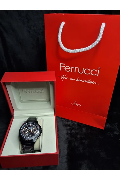 Ferrucci FERRUCCİ FUNCTION AKTİF FONKSİYONLU SİYAH ÇELİK ERKEK KOL SAATİ ürün görseli 1