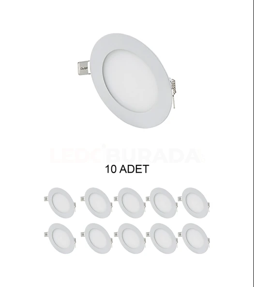 Cata Ct-5144 Slim Led Panel 3w Günışığı Sarı Işık - 10 Lu Paket Beyaz ürün görseli 1