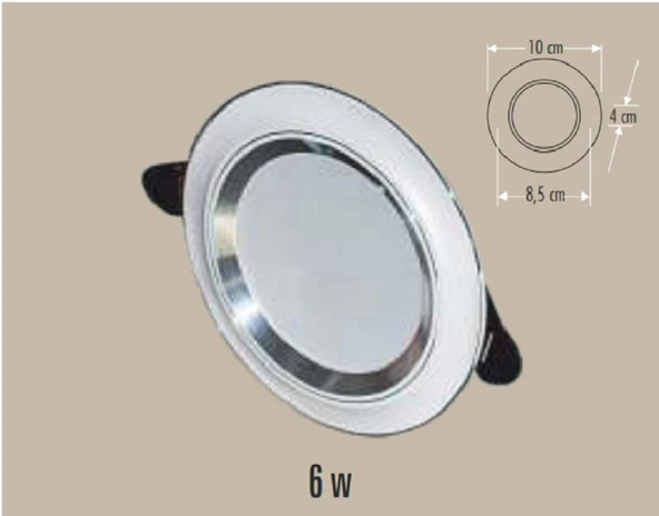 CT-5257 6W/6400K ZEBRA LED ARMATÜR (BEYAZ-KROM) (BEYAZ-12ADET) CATA ürün görseli 1