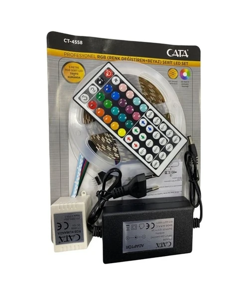 Cata Ct-4558 5 Metre Rgb Şerit Led Seti 15 Renk Trafo + Kumanda ürün görseli 1