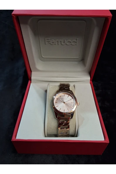 Ferrucci FERRUCCİ  BRONZ ZİNCİR MODEL  ÇELİK KADIN KOL SAATİ ürün görseli 1