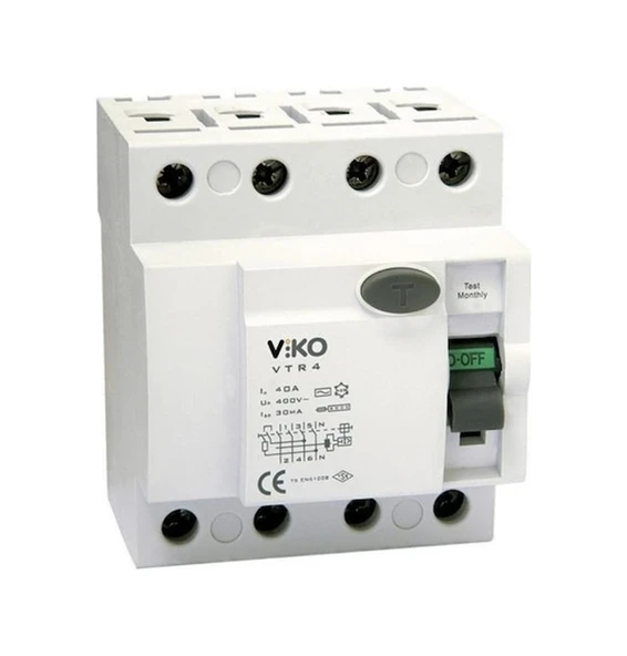 Viko VTR4-4030 4 x 40 A 30 MA Kaçak Akım Rölesi ürün görseli 1