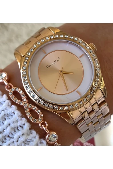 Ferrucci Rose Gold Renk Kadın Kol Saati ürün görseli 1