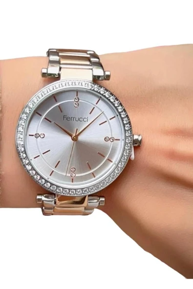 Ferrucci 1. Sınıf Çelik Şık Yeni Sezon Kadın Kol Saat+Bileklik ürün görseli 1