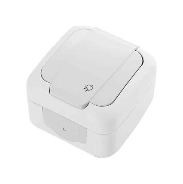 Viko Palmiye Sıva Üstü Topraklı Priz Beyaz ürün görseli 1