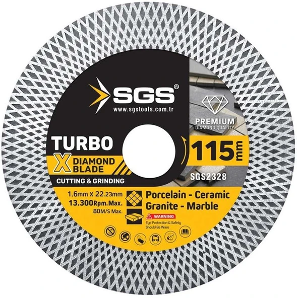 SGS2328 Turbo x Elmas Hassas Kesici ve Taşlayıcı (115*1,6 Mm) ürün görseli 1