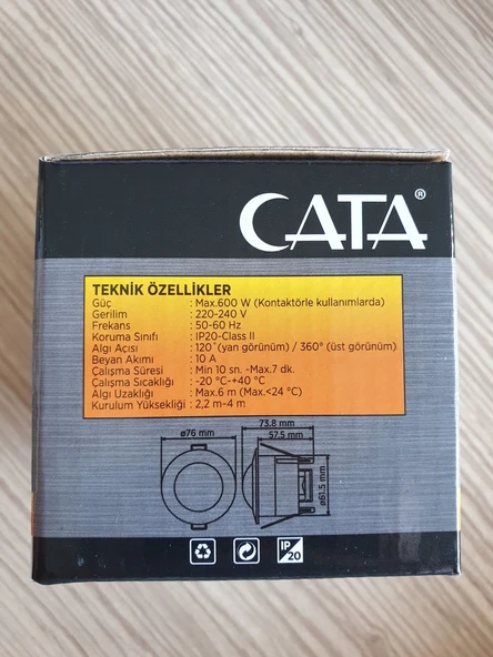Cata CT-9242 Sıva Altı Hareket Sensörü - Resim 3