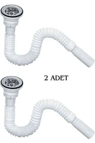Kutayapı Körüklü Lavabo Sifonu Lavabo Altı Hortumu Lavabo Gider Borusu 45-134 Cm 2 ADET ürün görseli 1