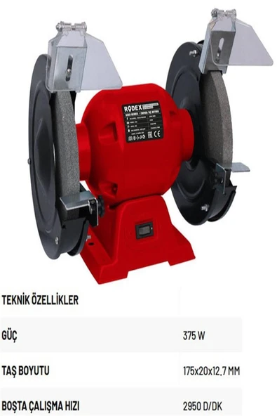 Nextpage Rodex Zımpara Taş Motoru 375w 2950rpm Rdx4171a ürün görseli 1