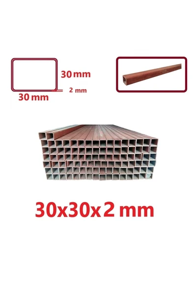 TOSÇELİK Boyalı (2mt) 30 x 30 x 2 mm Kutu Profil Boru Metal 30x30x2 Demir ürün görseli 1