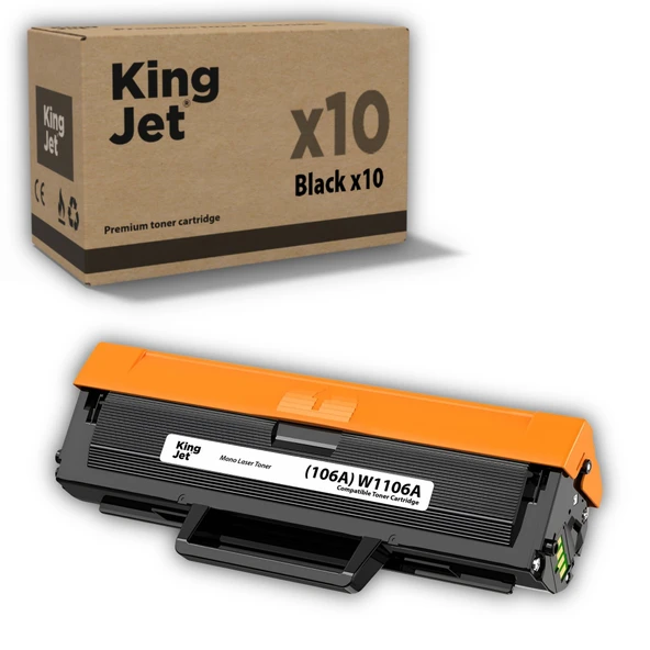 KingJET HP Uyumlu (106A) W1106A Standart Kapasiteli (10'lu Paket) Çipli Muadil Toneri | MFP 135a ürün görseli 1