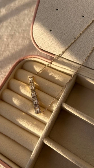 14 K kararmaz baget kolye - Resim 3